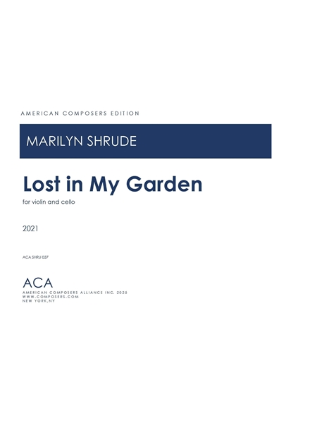 Lost In My Garden : For Violin and Cello (2021).