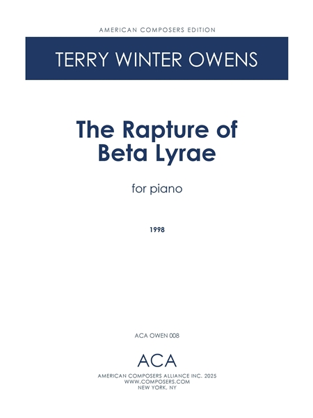The Rapture of Beta Lyrae : For Piano (1998).