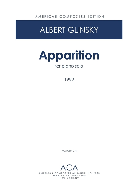 Apparition : For Piano Solo (1992).