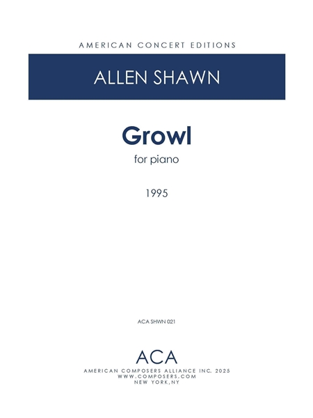 Growl : For Piano (1995).