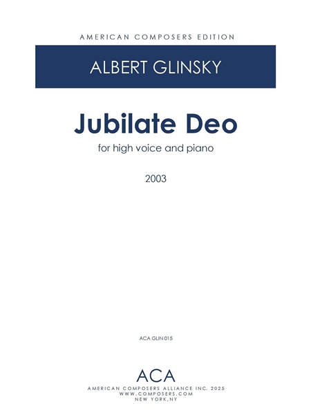 Jubliate Deo : For High Voice and Piano (2003).