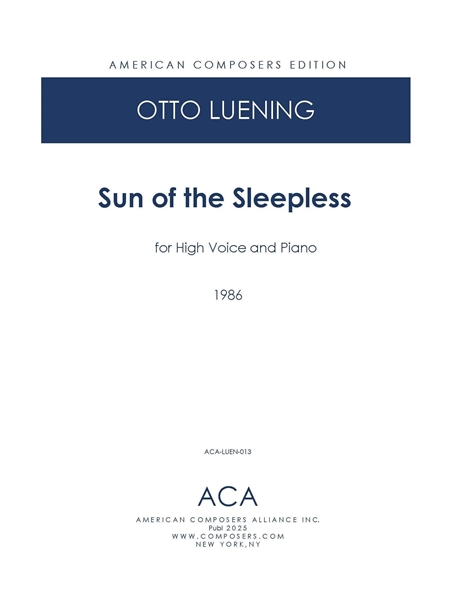 Sun of The Sleepless : For High Voice and Piano (1986).