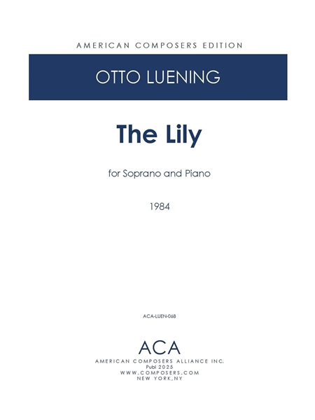 Lily : For Soprano and Piano (1984).