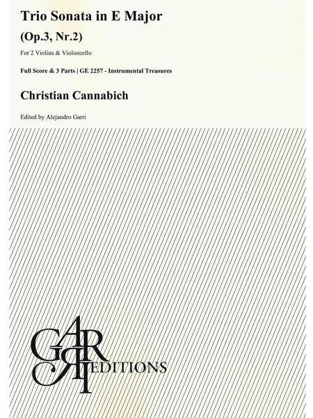 Trio Sonata In E Major (Op.3, Nr.2) : For 2 Violins & Violoncello / edited by Alejandro Garri.