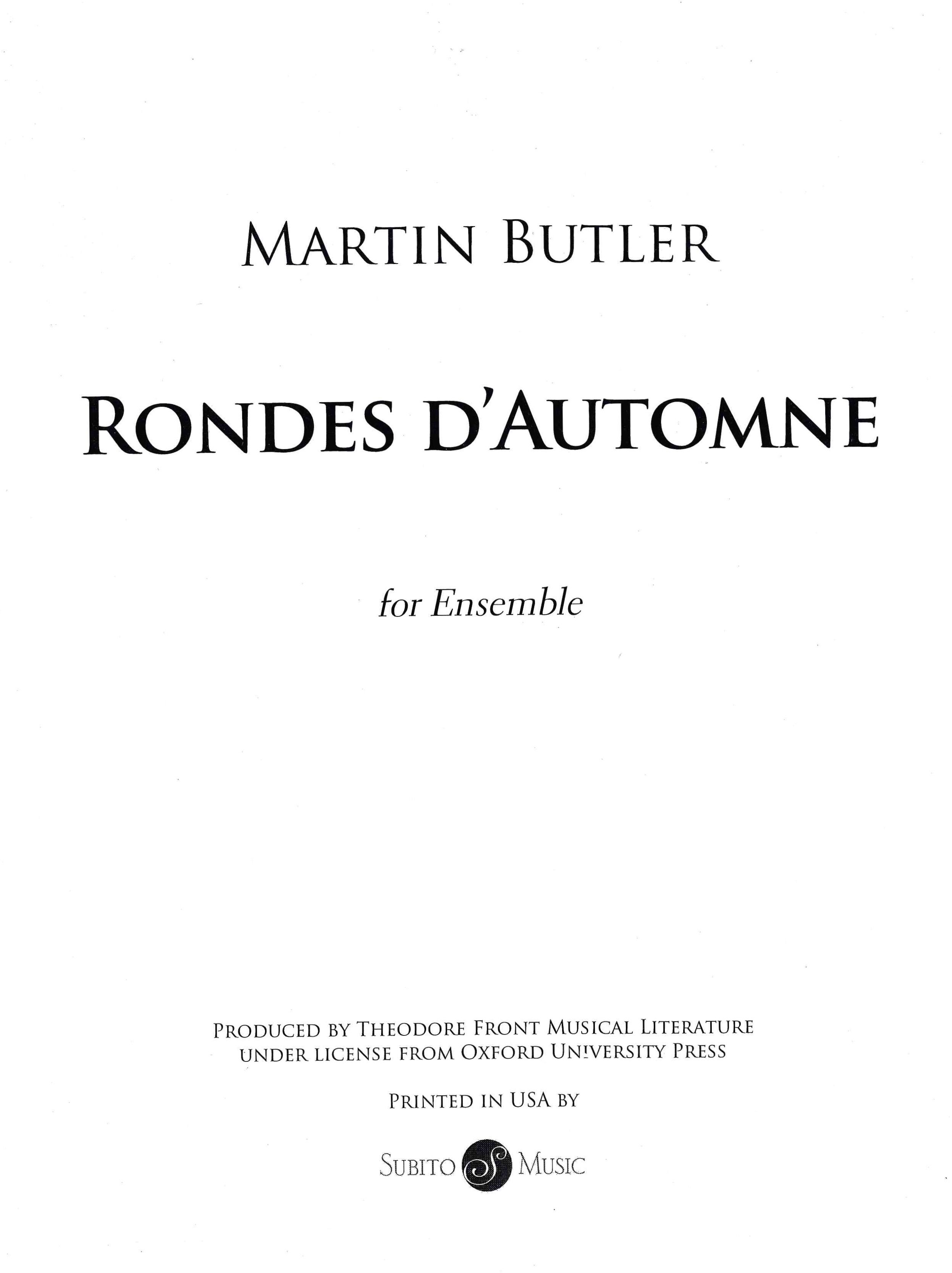 Rondes d'Automne : For Nonet.
