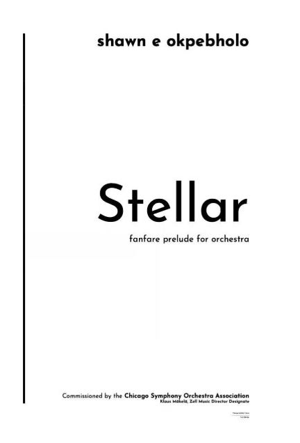 Stellar : Fanfare Prelude For Orchestra.