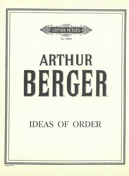 Ideas Of Order : For Orchestra.