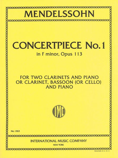 Concert Piece No. 1, Op. 113 : For Two Clarinets and Piano (Or Clarinet, Bassoon and Piano).