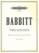 Two Sonnets, Poems by G. M. Hopkins : For Baritone, Clarinet, Viola and Cello.