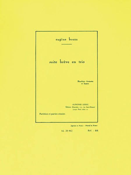 Suite Breve En Trio : For Oboe, Clarinet and Bassoon.
