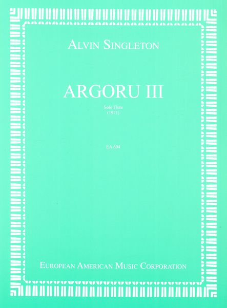 Argoru III : For Solo Flute (1971).