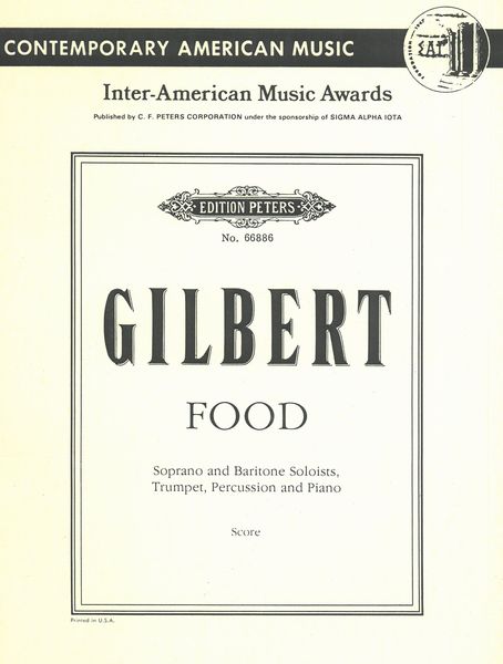 Food : For Soprano, Baritone, Trumpet, Percussion, Piano.