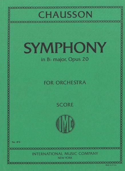 Symphonie En Si-Bemoll Majeur, Op. 20.